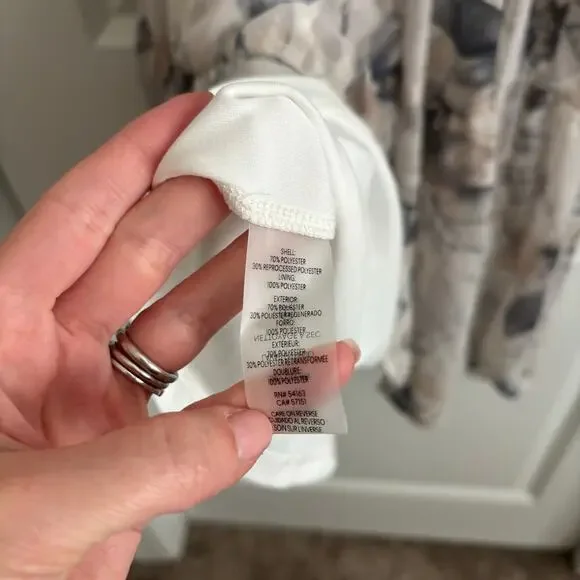 Calvin Klein Floral Chiffon Maxi Dress Sz 8 Faux Wrap Long Sleeve Tiered V-Neck - Picture 7 of 16